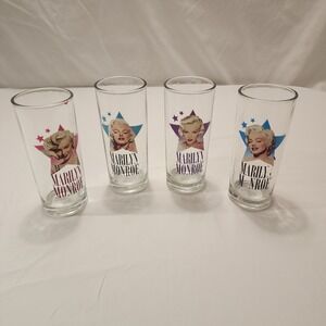 Marilyn Monroe Vintage High Ball Glasses  Collectible‎ Drinking Glasses Set of 4